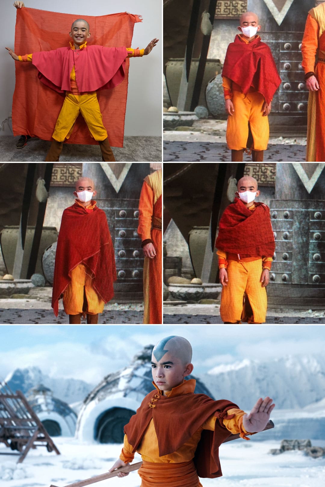 Aang's cape versions - Netflix © 2024