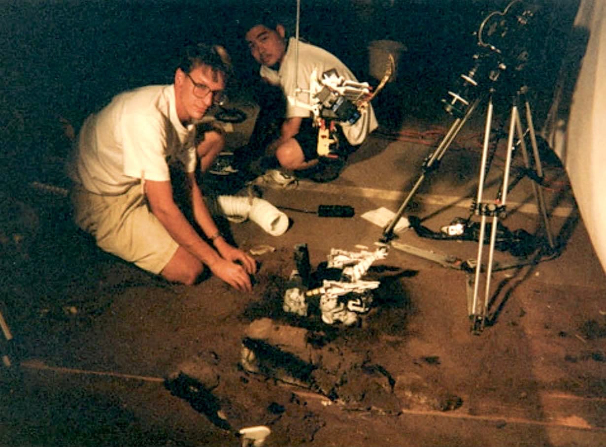 Rick Shick (Left) working on the Titanus shoot at Modern VideoFilm - Photo courtesy of Rick Shick