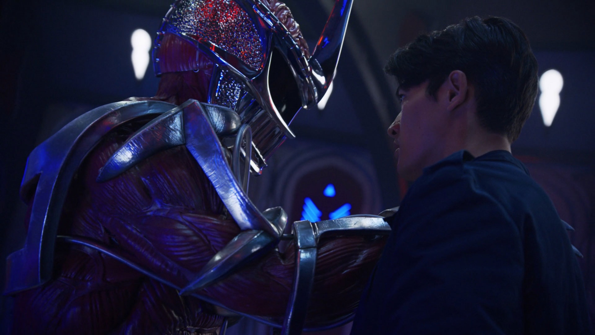 (L-R): Lord Zedd (Fred Tatasciore) and Evil Ollie Akana (Kai Moya) in Power Rangers Cosmic Fury - Netflix © 2023