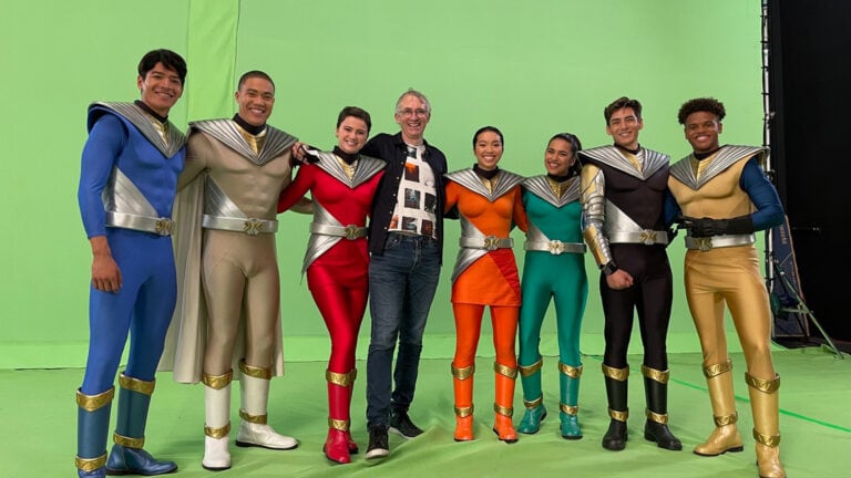 The Power Rangers Cosmic Fury team with Simon Bennett - Photo courtesy of Simon Bennett