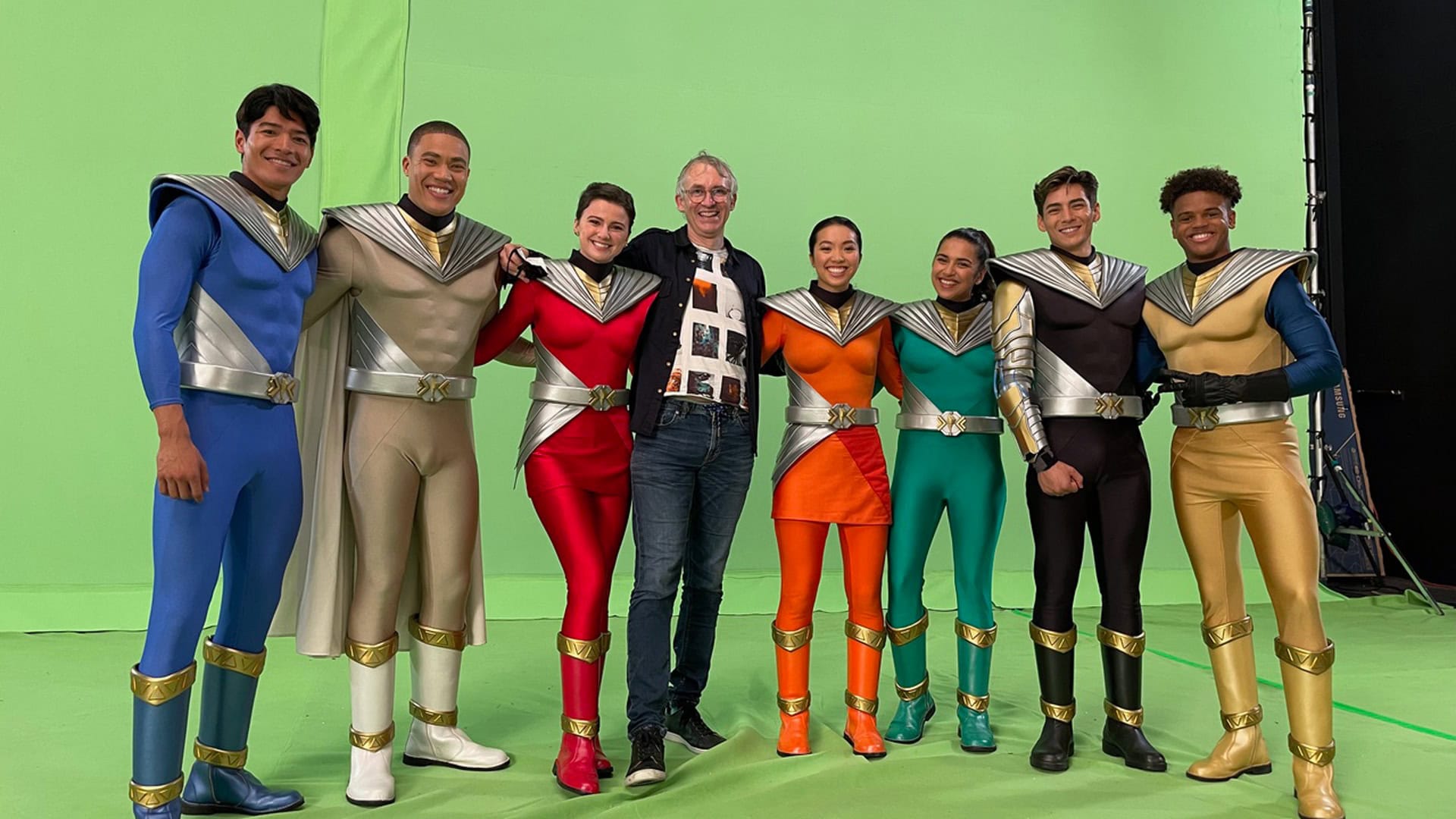 The Power Rangers Cosmic Fury team with Simon Bennett - Photo courtesy of Simon Bennett