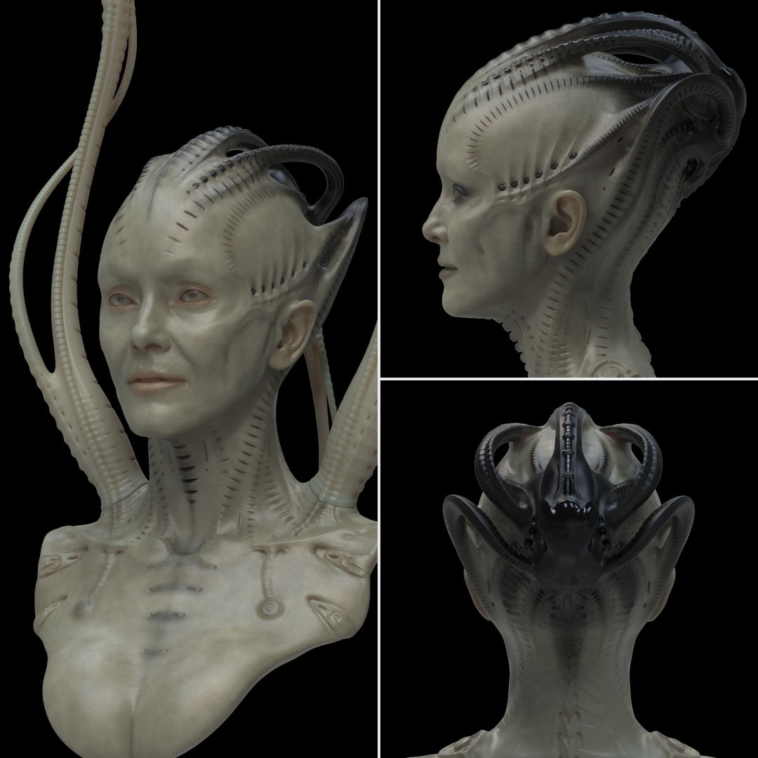 Borg Queen design for Star Trek: Picard - Artwork by Neville Page