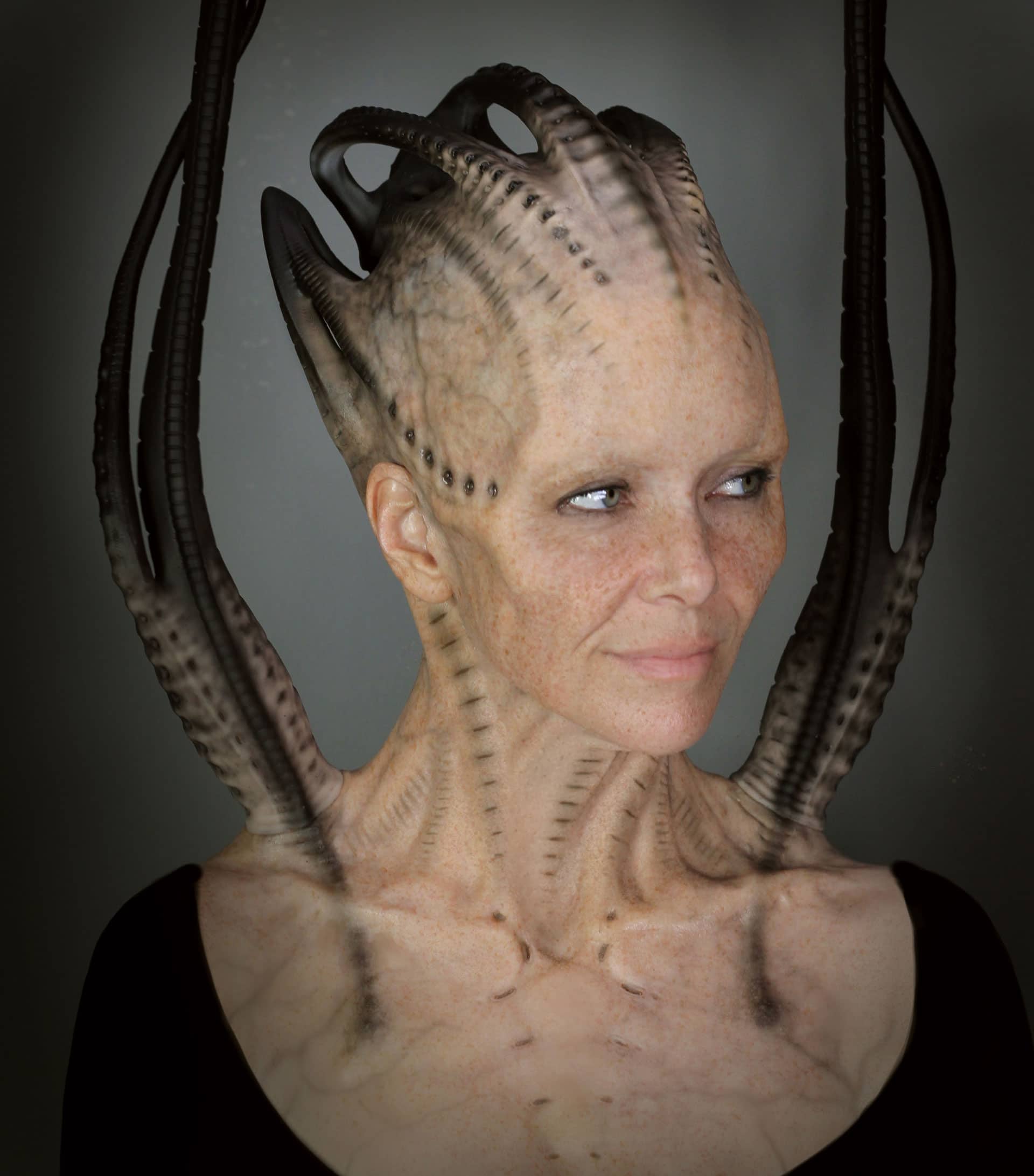 Makeup test for the Borg Queen (Annie Wersching) - Photo courtesy of Neville Page