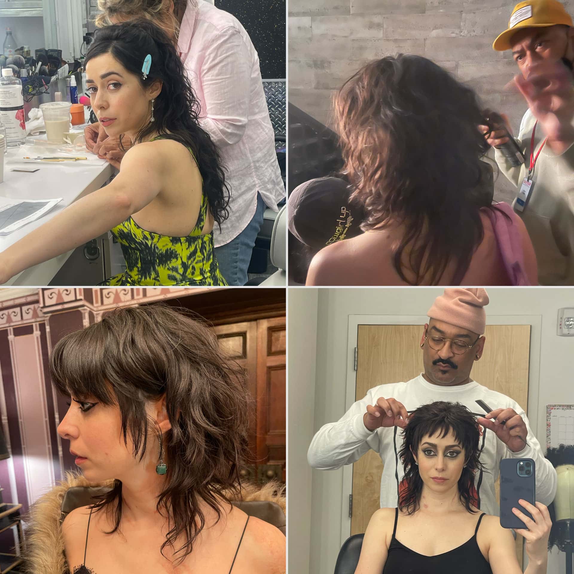 Brian Badie working on Cristin Milioti's Sofia Falcone hairstyle for The Penguin.