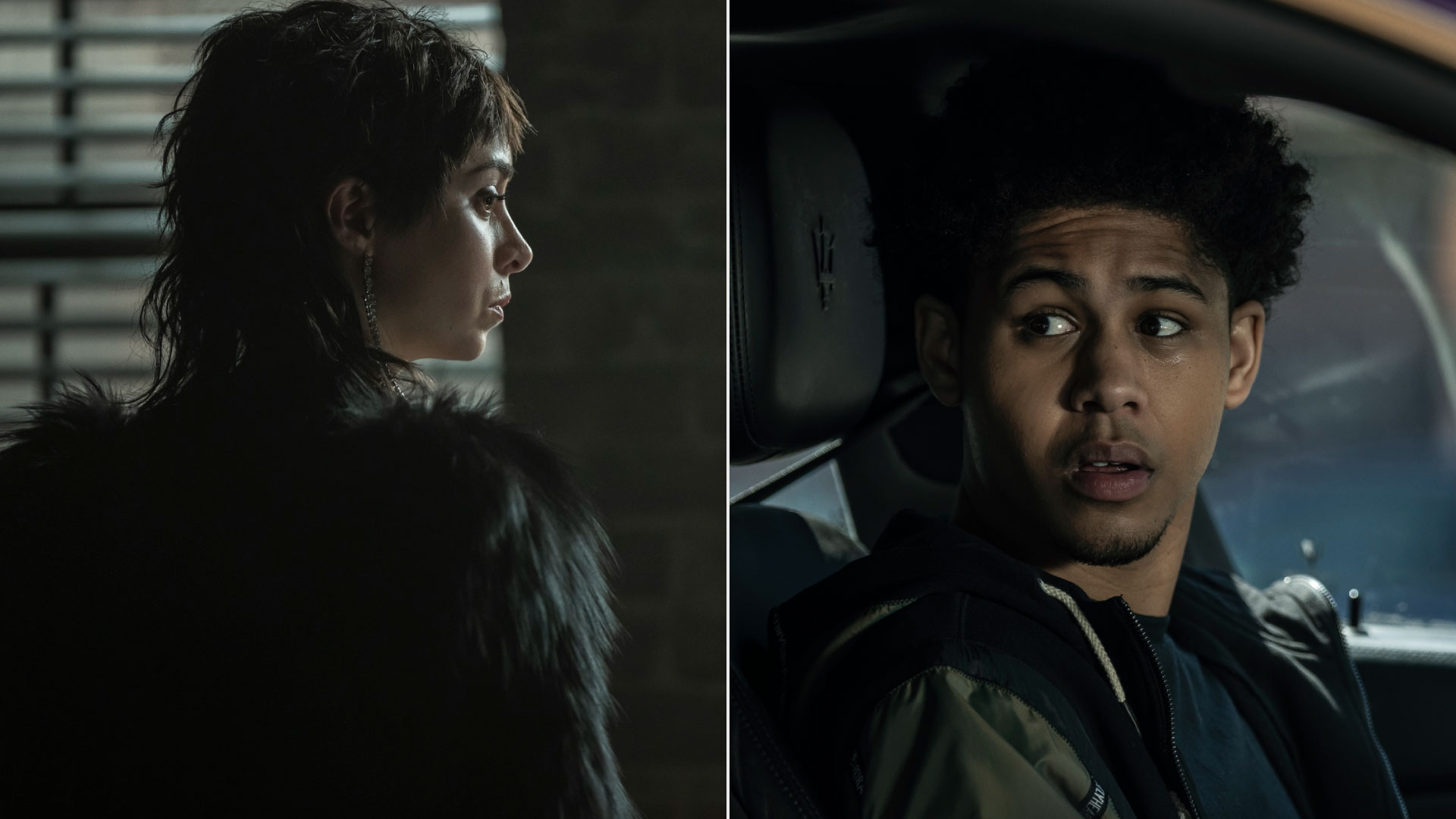 (L-R): Sofia Falcone (Cristin Milioti) and Victor Aguilar (Rhenzy Feliz) in The Penguin - Photographs by Macall Polay/HBO