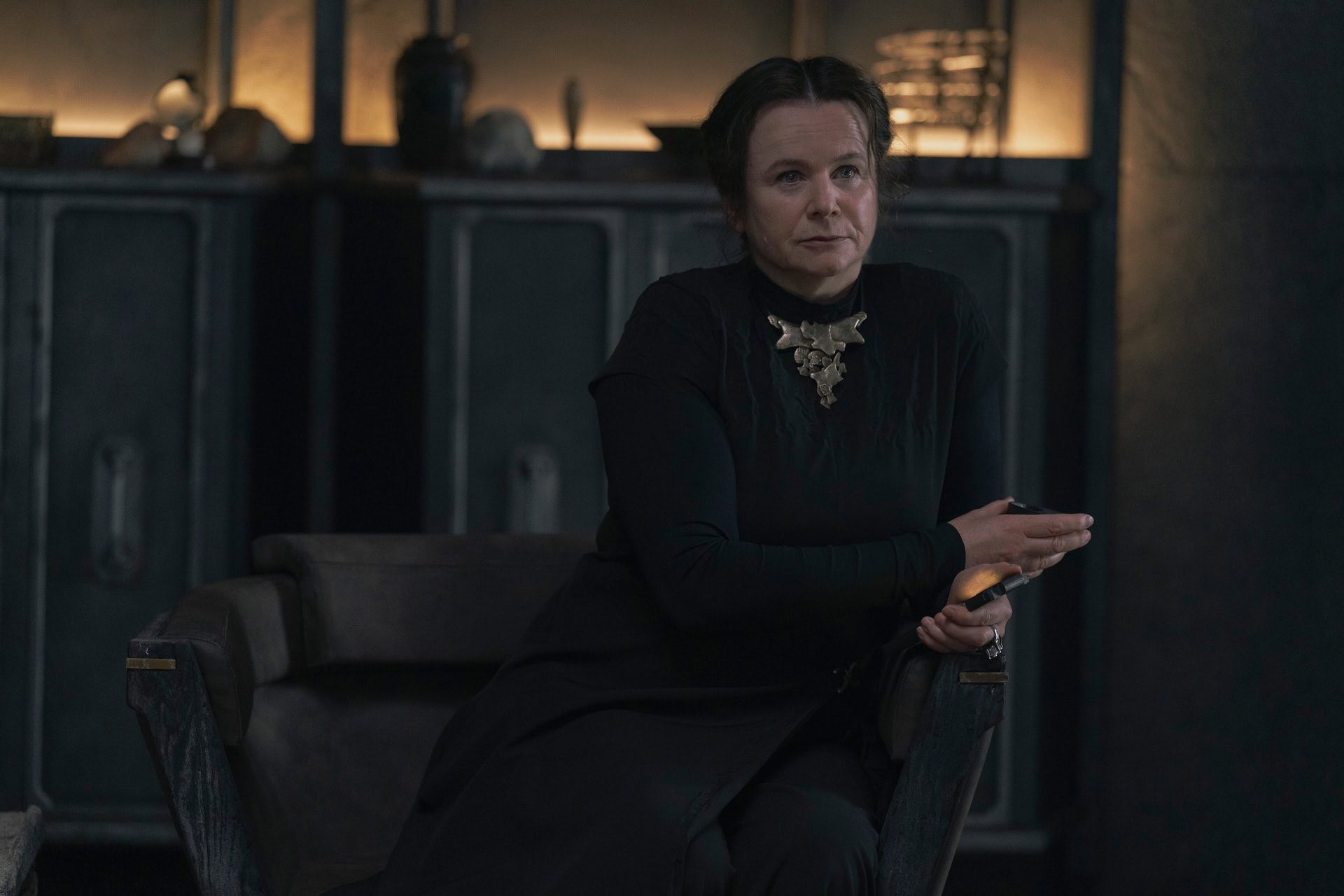 Valya Harkonnen (Emily Watson) in Dune: Prophecy Episode 1, The Hidden Hand - Photograph by Attila Szvacsek/HBO