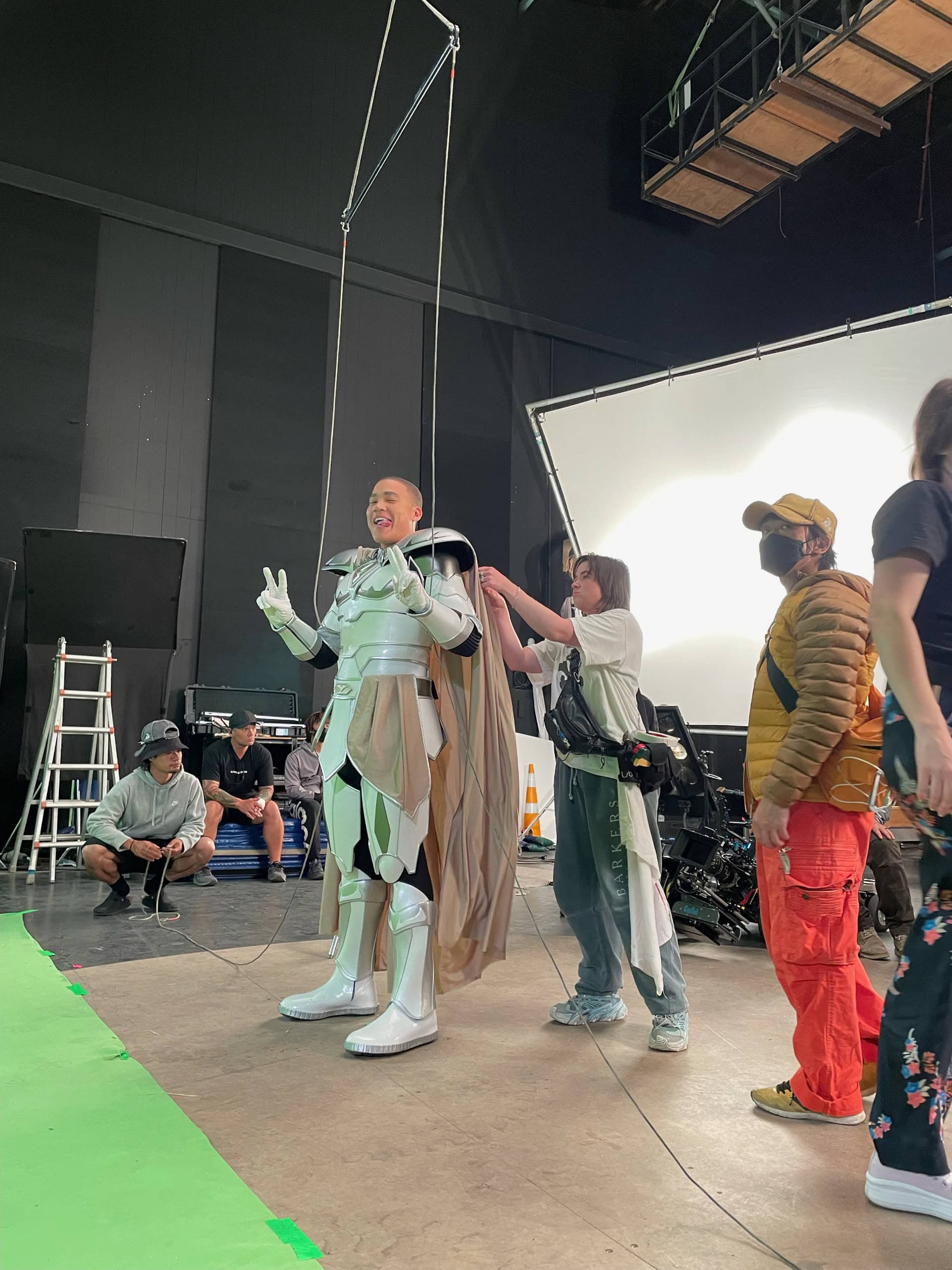 Russell Curry behind the scenes as Morphin Master Zayto on Power Rangers Cosmic Fury - Netflix © 2023
